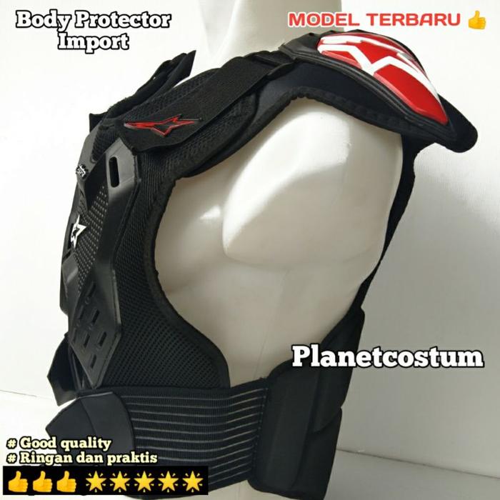 Body protector pelindung dada punggung import PCAP import motor trail cross perlengkap jersey sepatu
