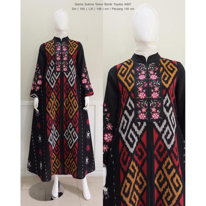 Ready- COD GAMIS TENUN BORDIR TUNIK LABUKO KATUN BORDIR FUL FURING BY DIANA