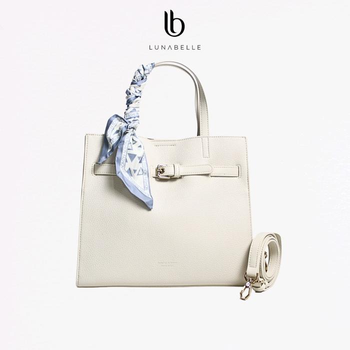 LUNABELLE Isabelle Scarf Handbag - Tas Tangan Top Handle Bag Selempang Kerja Kantor Wanita