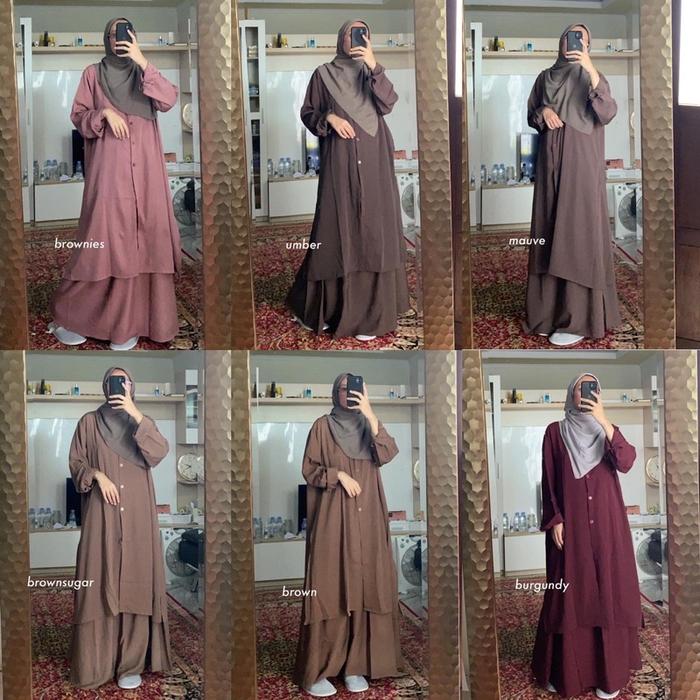 Nara Set Tunik & Rok | Hi.Shafiyya | Tunik Murah | Abaya Murah Original Terpercaya