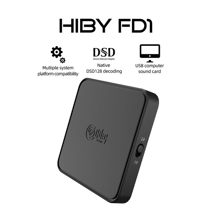 HiBy FD1 DAC/Amplifier USB Type-C Portabel Dual Output 2.5mm Balanced 3.5mm Silver