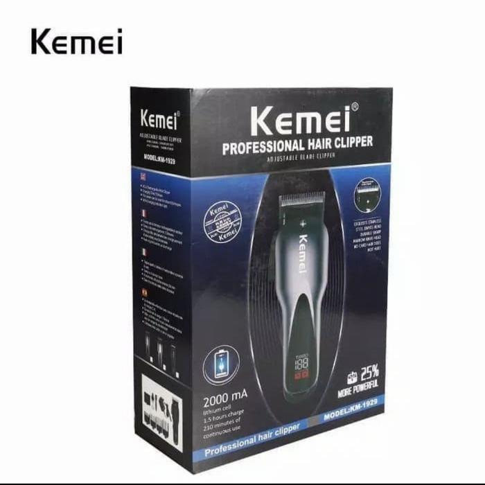 HAIR CLIPER ALAT CUKUR RAMBUT KEMEI KM 1929 MESIN CLIPER DISPLAY LED