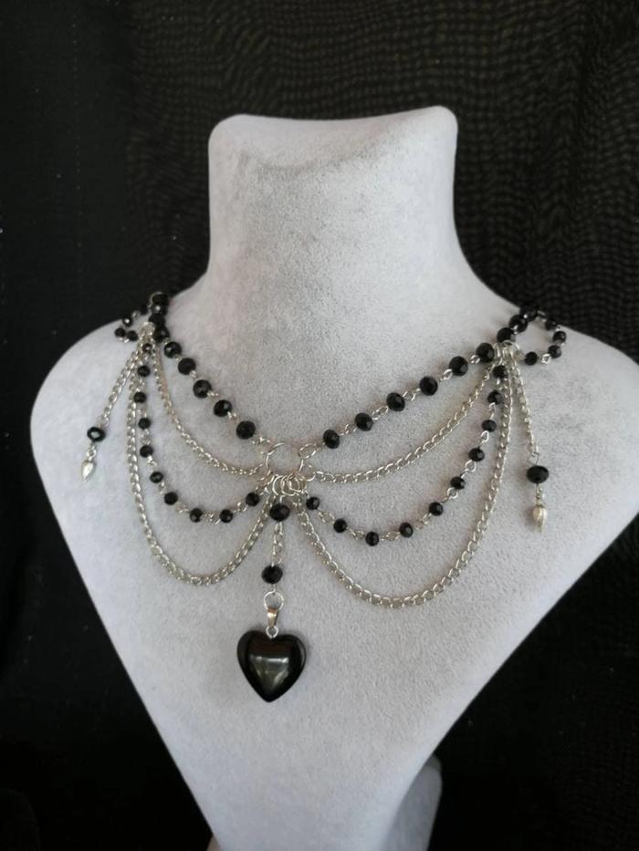 Black Obsidian Necklace, Fairy Grunge