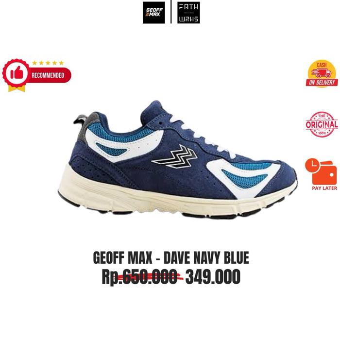 Sepatu Geoff Max Original - Dave Navy Blue | Shoes Cupsole | Sepatu | Sneakers | Sepatu Pria Wanita