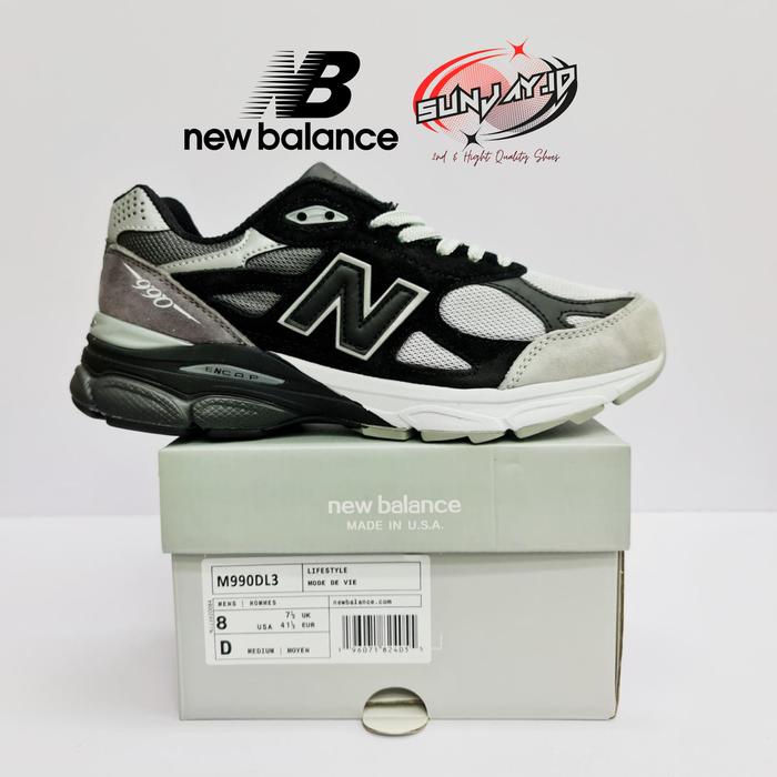 43/27,5 - Sepatu NB New Balance 990 V3 USA DTLR GREYSCALE/NEW BALANCE 990/SEPATU PRIA/SNEAKERS/NB 99