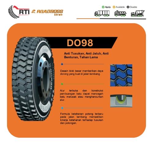 ROADBOSS DO98 Ban Radial / Kawat Size 1200R24 untuk Truk Tronton Pertambangan