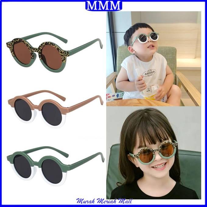 MMM Kacamata Anak Perempuan Bulat Leopard Korea Fashion Lucu 6683 Kaca Mata Laki Laki Hitam Gradasi 