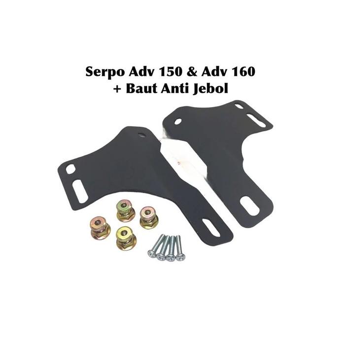 Breket Dudukan Spion ADV 160/150 model SERPO ADV 150/ADV 160 NEW plus SPION R25 PENDEK + baut anti j