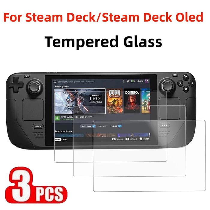 3PCS Tempered Glass For Steam Deck Oled 9H HD Clear Anti Scratch Screen Protector for Steam Deck/Ste