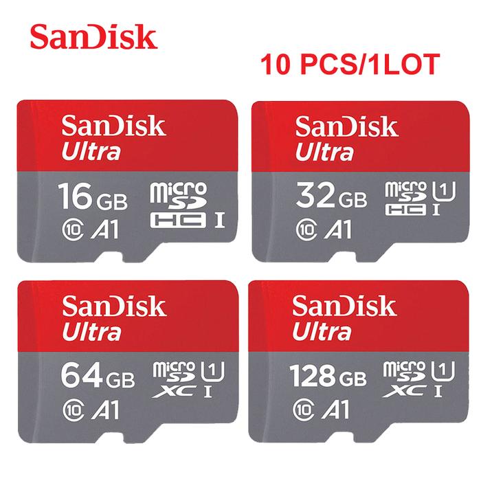 10PCS/LOT SanDisk Micro SD Card 512GB 256GB 128GB 64G MicroSDXC