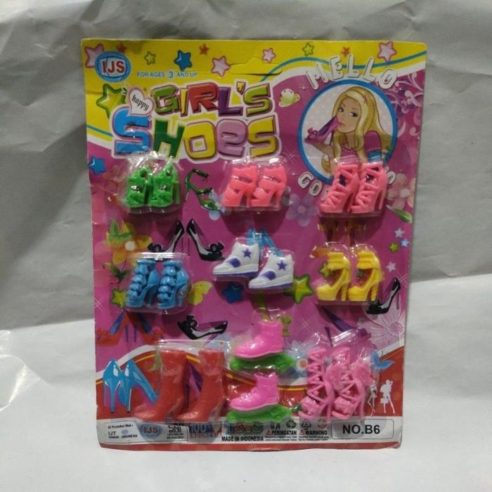 Sepatu Boneka Tekuk Set isi 9 (b5)