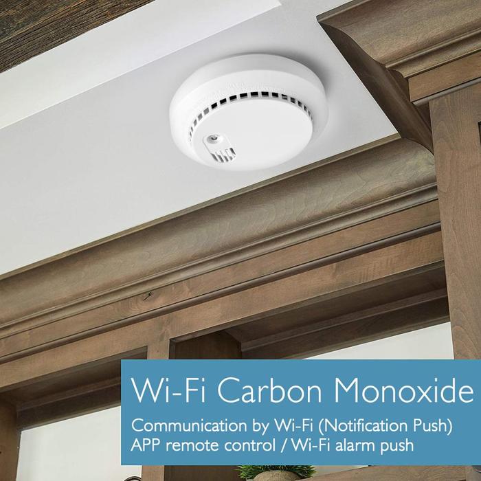 ELEOPARD Wifi Carbon Monoxide Detector Wifi Smoke Detector Security
