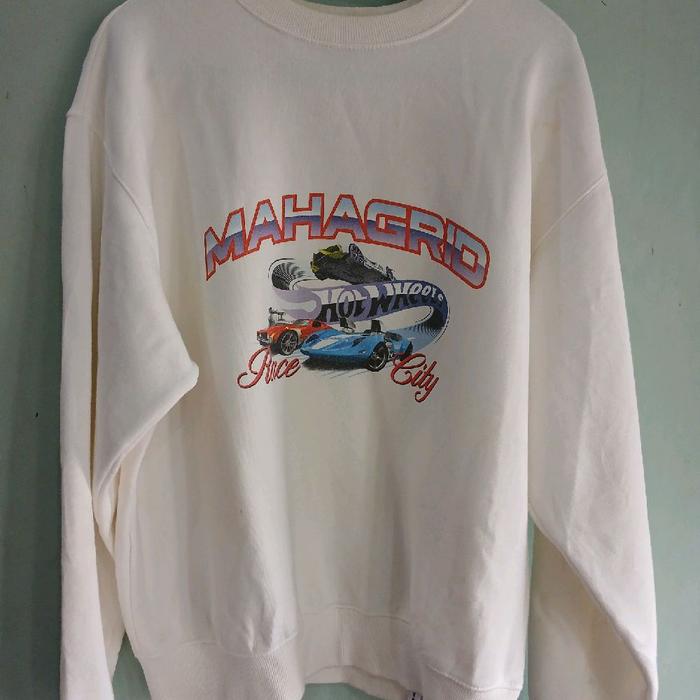 Mahagrid Sweater Crewneck Mahagrid + Hotwheel Desain Race City untuk Pria