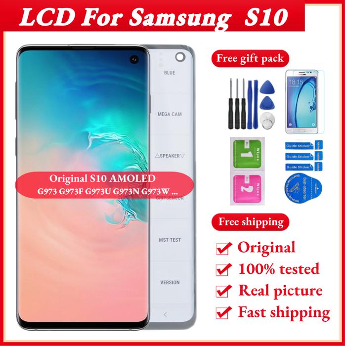Original S10 LCD Display AMOLED For Samsung Galaxy S10 LCD 6.2"