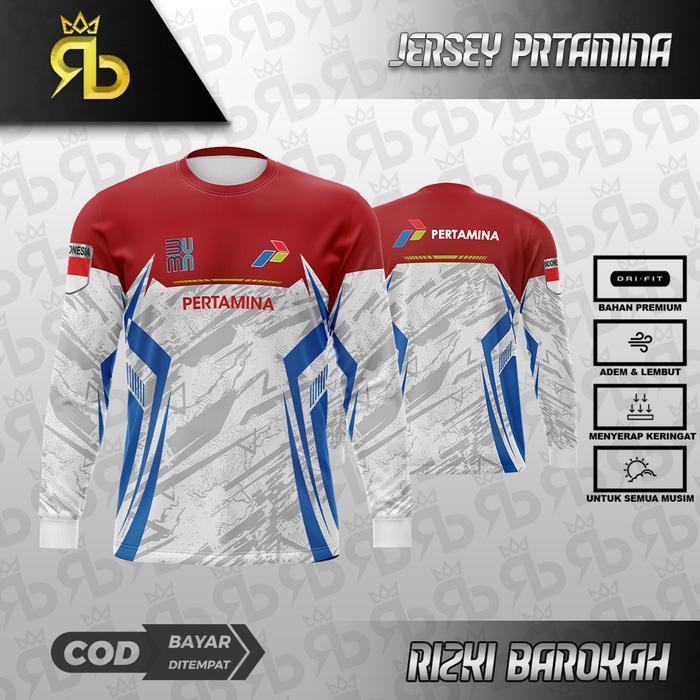 PREMIUM JERSEY OBLONG PERTAMINA RED PANJANG / KAOS OBLONG PERTAMINA PANJANG / KAOS PERTAMINA DRYFIT