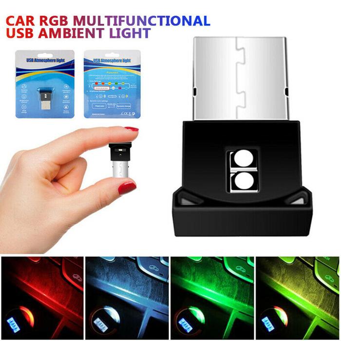 Komponen Elektronik Mini USB LED Lampu Mobil Interior Mood Neon