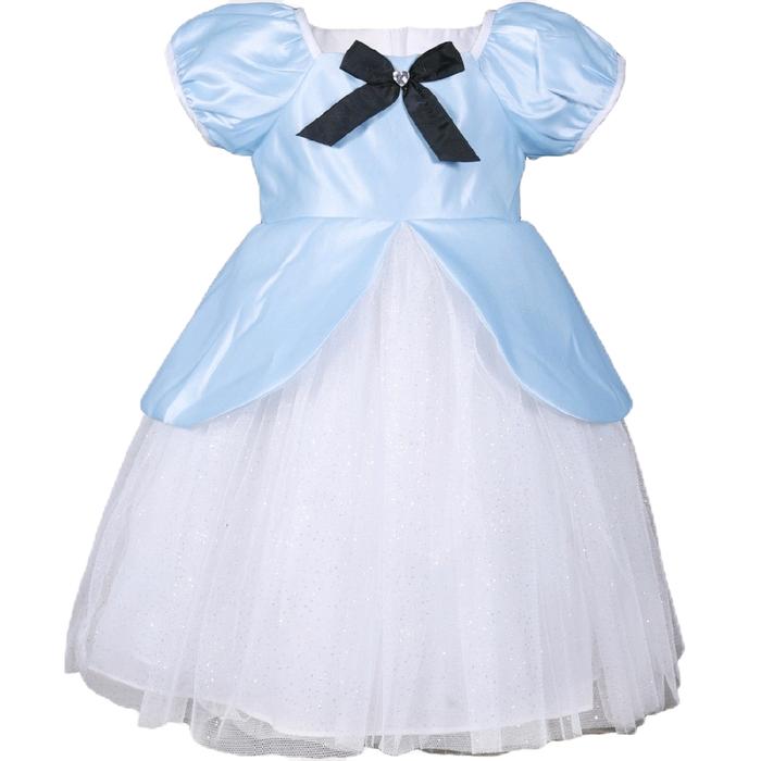 Dress Ice  Blue Snowhite Anak Perempuan/Dress Satin Ice Blue Fashion Anak Perempuan - Ice blue