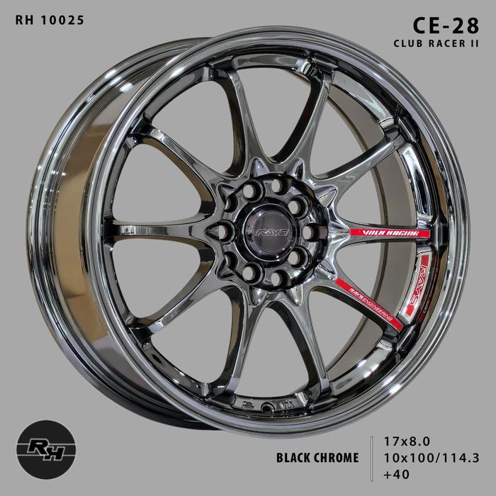 CE28/RH10025 BLACK CHROME VELG JF LUXURY R17