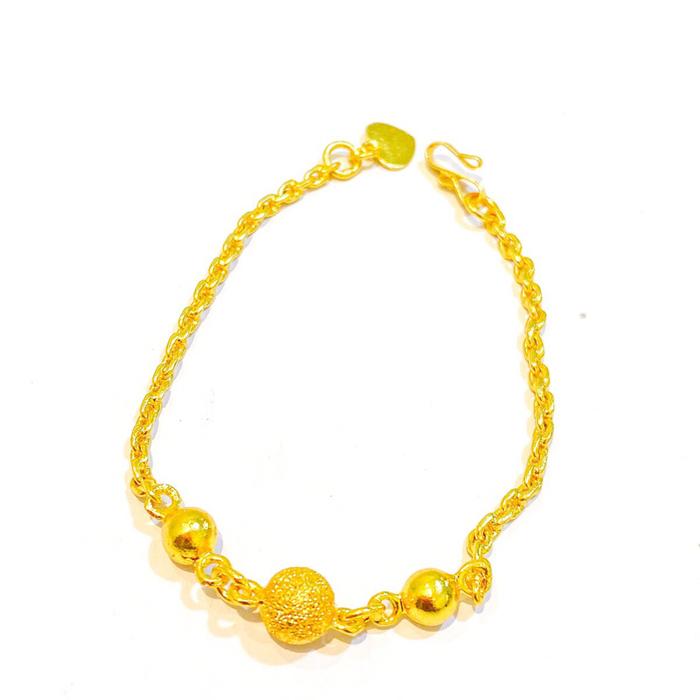 gelang boba tiga viral Lapis Emas 24krt Crum Emas Muda 18gram gelang Cewek Replika Premium Gold