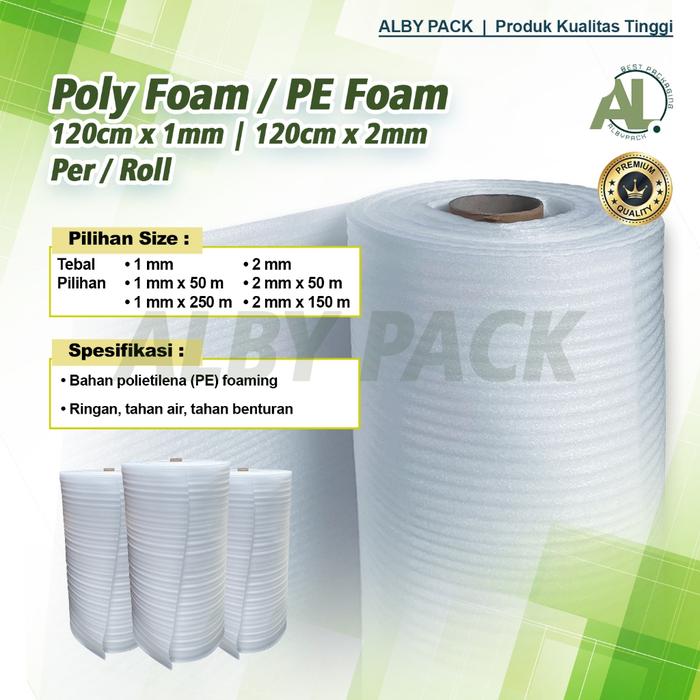 PE Foam Busa Sheet 1MM 2MM 50 Meter Busa / Busa Polyfoam Tebal Meteran Khusus Cargo