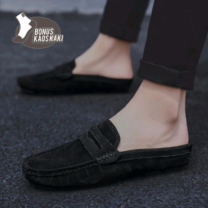 Sepatu Pria Bustong Suede Hitam Blazer - Lelang Penuh dengan Harga Lebih Murah
