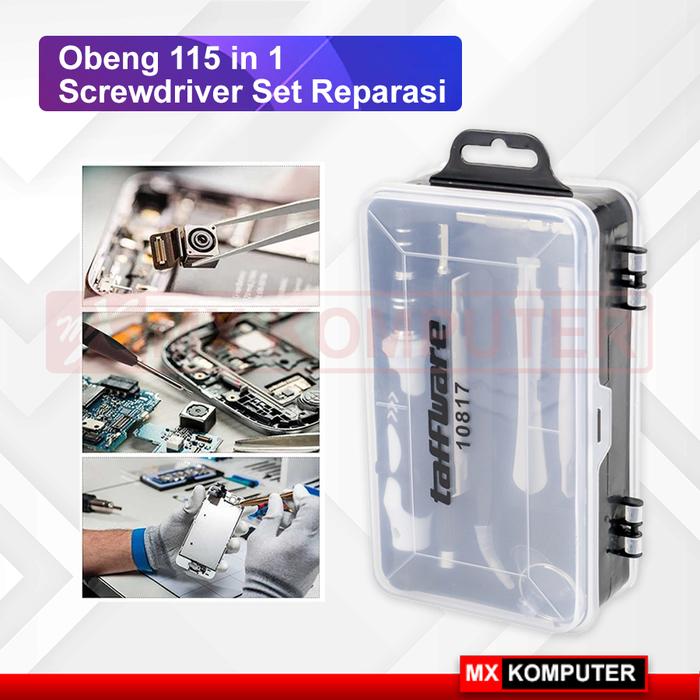Obeng Taffware 117 in 1 Screwdriver Obeng Set Reparasi Smartphone Laptop Precision
