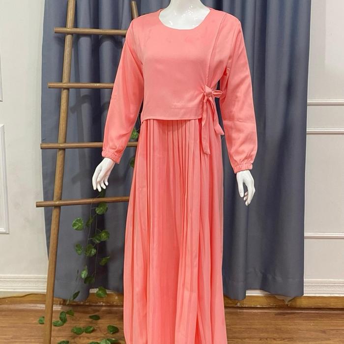 (KITAKAMU) Yuna Dress ala Korea Muslim Gamis Wanita Lebaran
