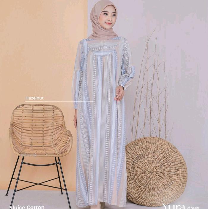 YURA PLAIDS DRESS. Dress motif ori DAFFI Gamis