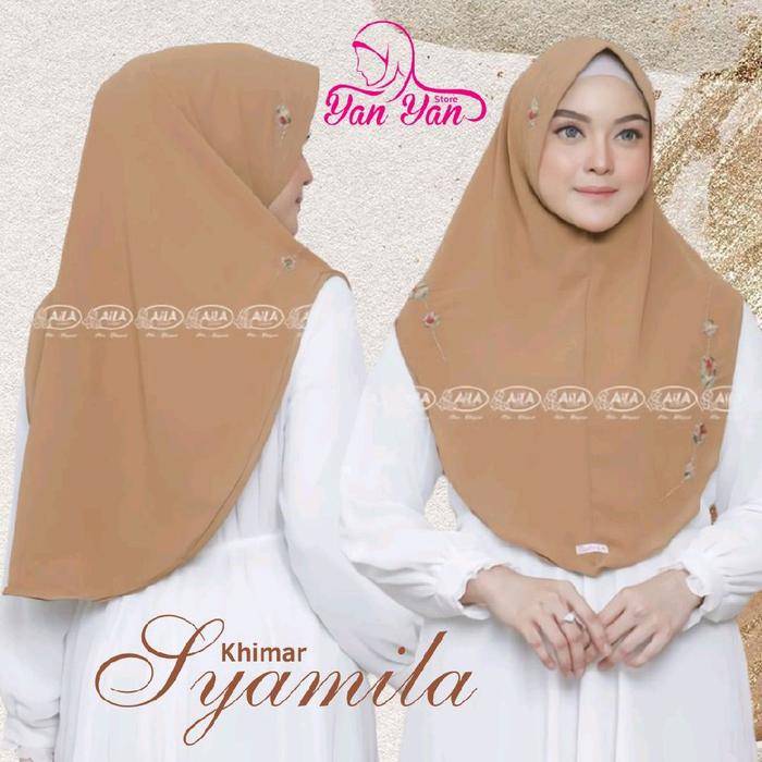 Khimar Syamila Original Produk Aila Hijab Instant Ceruty Babydoll 2 Layer Premium Bergo Handmade Mod