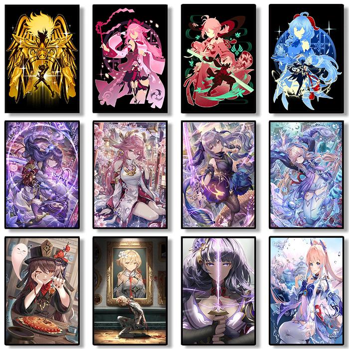 Pop Game Genshin Impact Poster Fan Illustration Anime Sexy Girl Hutao