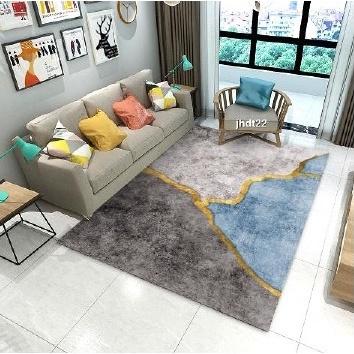 HL0587 Karpet Lantai Polyester Ukuran 100 x 150 cm Karpet Marble Estetik Karpet Permadani Karpet Pol