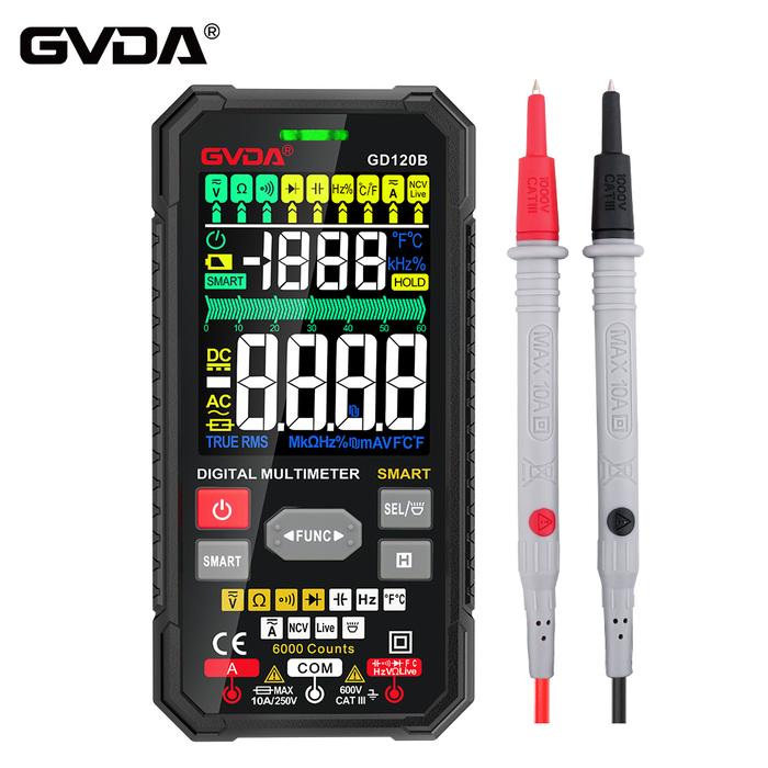 GVDA Digital Multimeter 6000 Counts True RMS AC DC Resistance