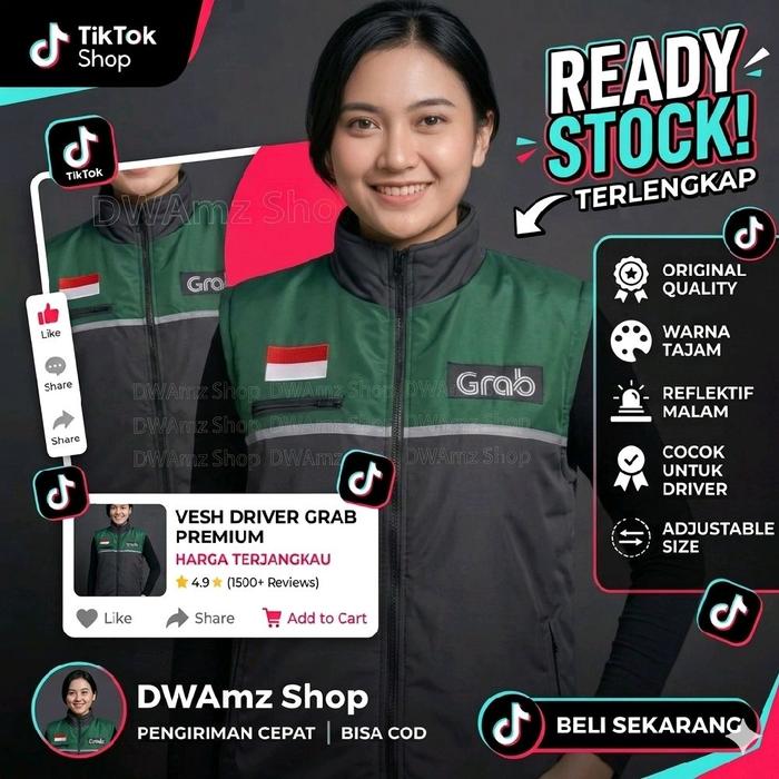 Jaket Rompi Vest Grab Ojol