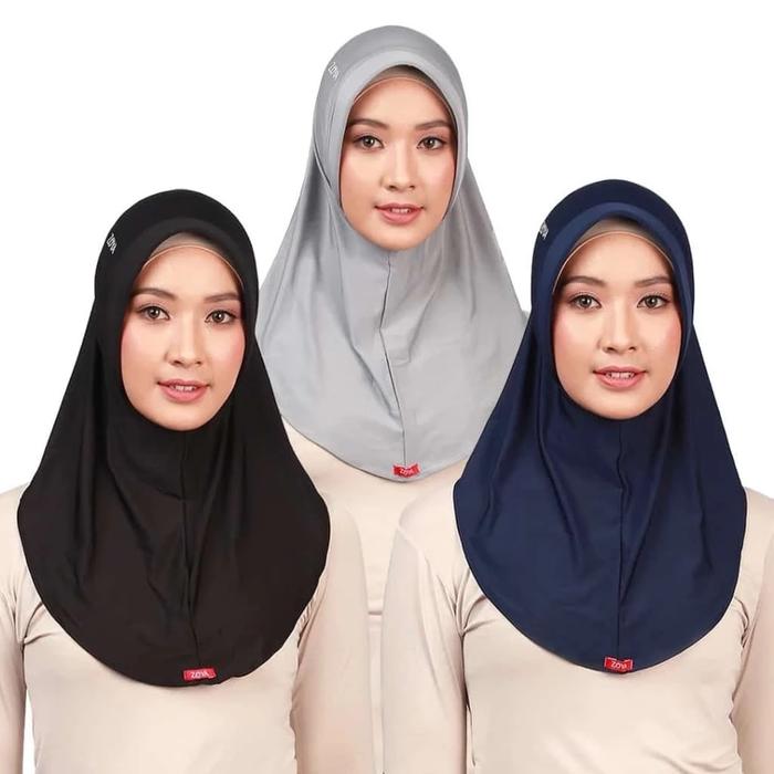 ZOYA Bergo Sora - Kerudung Jilbab Hijab Instan Bergo Jersey Muslim Wanita Hijab Instant Sport Terlar