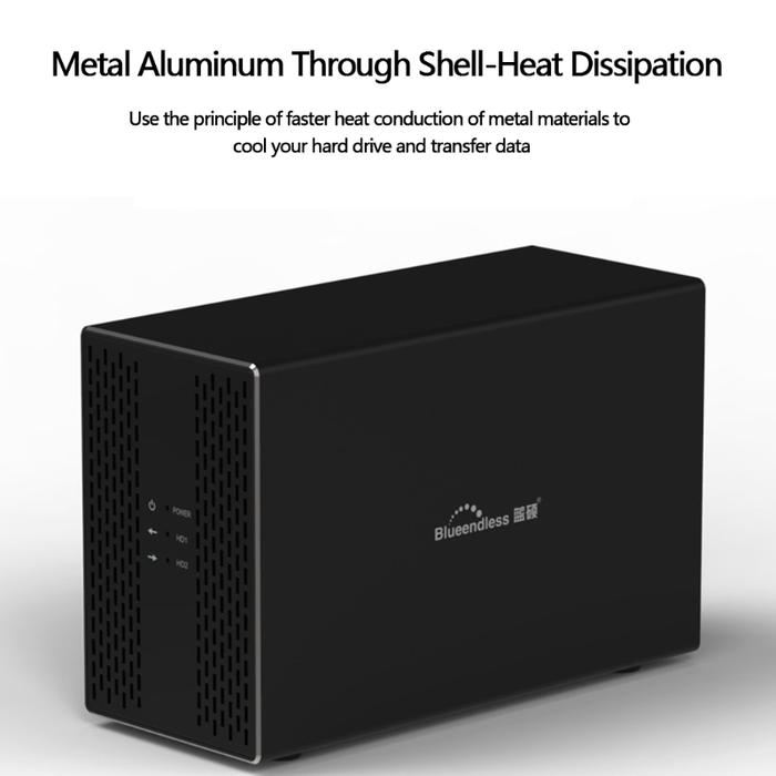 Blueendless Desktop 3.5inch Dual-port Mobile Hard Disk Array Box SATA