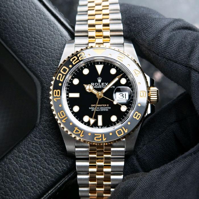 Jam Tangan Pria Rlx GMT-MASTER II Two Tone Yellow Gold Jubilee 40MM 1:1