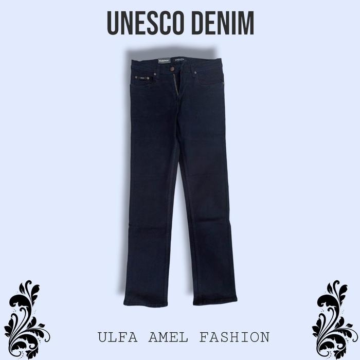 ULFA AMEL FASHION | CELANA PRIA PREMIUM UNESCO DENIM PANJANG