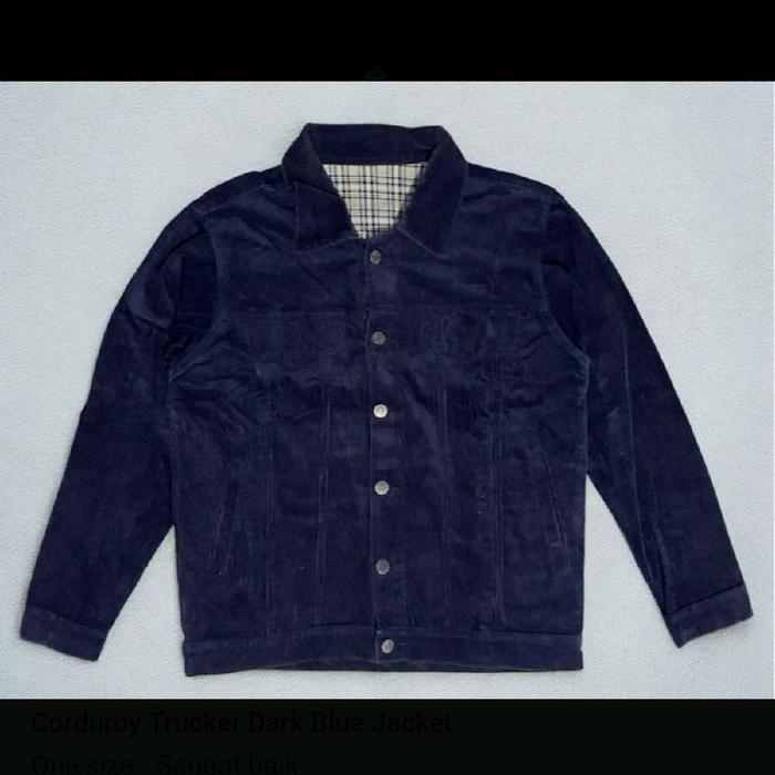 Corduroy Jaket Trucker Jaket Corduroy Navy