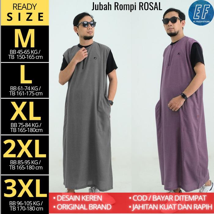 ROSAL - Rompi Sholat - Rojulat Classic - Rompi Shalat model Jubah gamis pria - Rompi Muslim - Rompi 