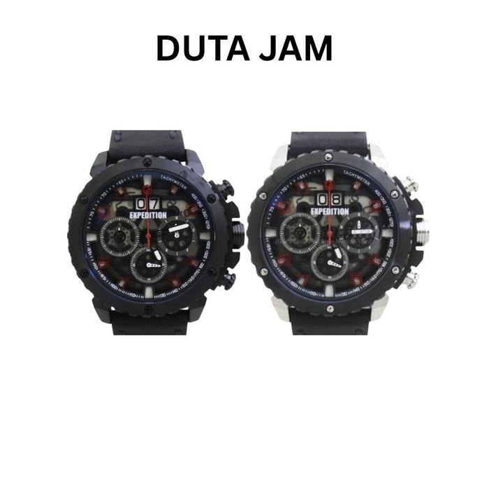 JAM TANGAN PRIA EXPEDITION E6669 E 6669 MCL CHRONOGRAPH LEATHER STRAP