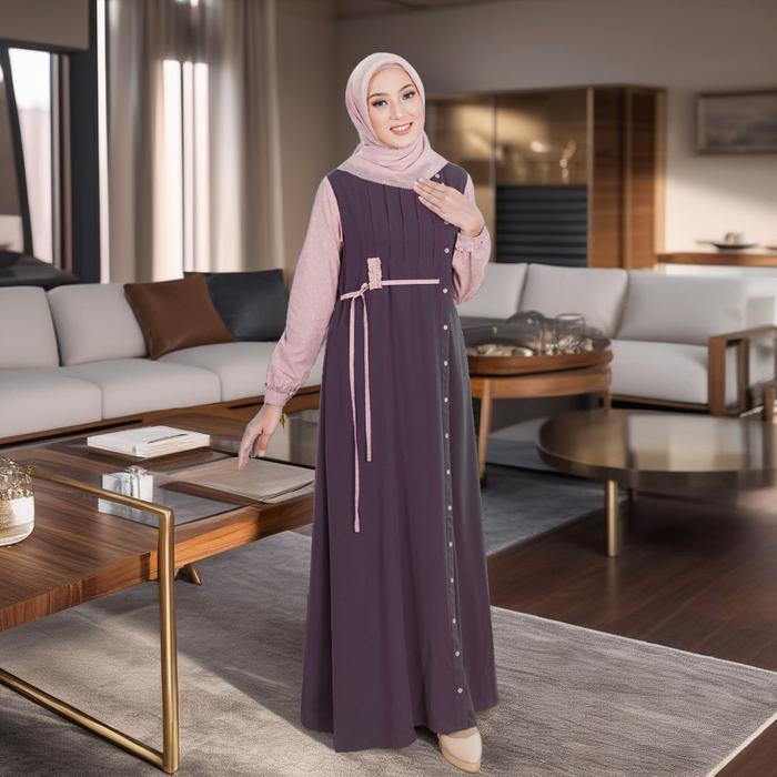 BAJU GAMIS DAILY OUTFIT WANITA SEPLY MEYRA 151 PURPLE / GAMIS OOTD SEPLY DRESS CASUAL WANITA MEYRA M