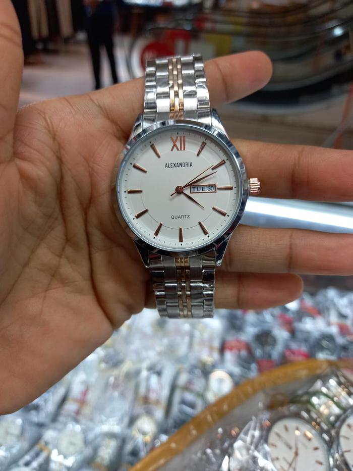 JAM TANGAN PRIA ALEXANDRIA TALI RANTAI SILVER