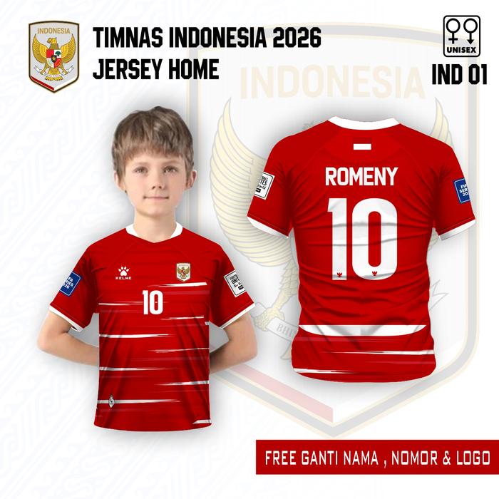 Jersey timnas terbaru anak baju bola timnas indonesia 2026 kaos home timnas