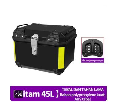 Sepeda Motor Top Box Bagasi 45L Top Box Sepeda Motor Tugas Berat Unive
