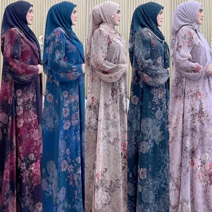 Gamis Dijah Printing Kode 031 | Gamis Modish Syari Terlaris