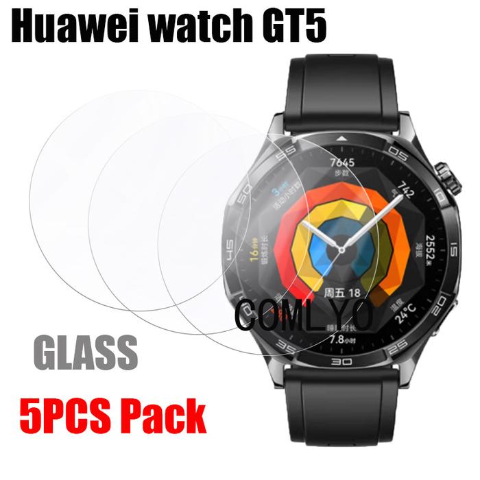 5pcs for Huawei watch GT5 / GT 5 Pro Tempered Glass Smart watch Screen Protector 9H 2.5D Film