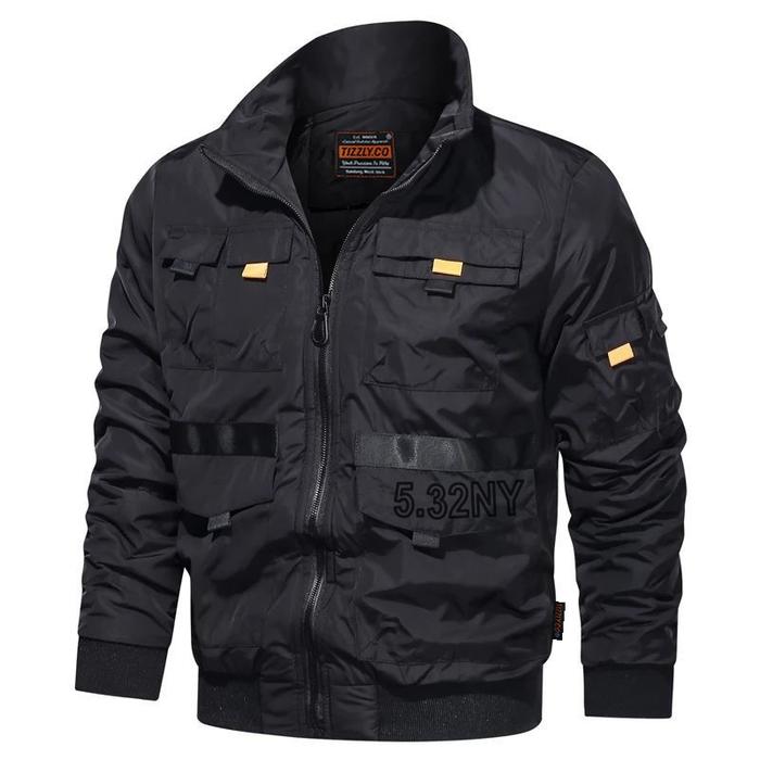 Tizzly - Harrington PIlot Black, Bomber Jaket Keren Lembut Tebal Pria Nyaman Distro Fit Gunung Water
