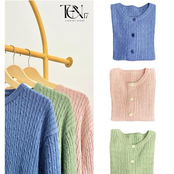 Cardigan Polo Kepang / Cardigan Rajut