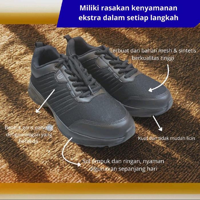 Sepatu Wukira Santai Sneakers Pria Hitam bahan Karet memiliki Nyaman untuk Gaya Santai dan Aktivitas