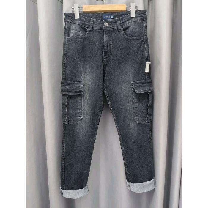 3Second Celana Cargo Jeans Panjang Pria Slim Fit Stretch 040325 Original